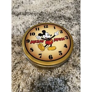 Vintage 1996 Mickey Mouse Disney Clock Tin Container Canister Made in‎ USA